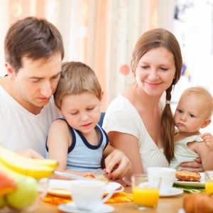 Young family with children